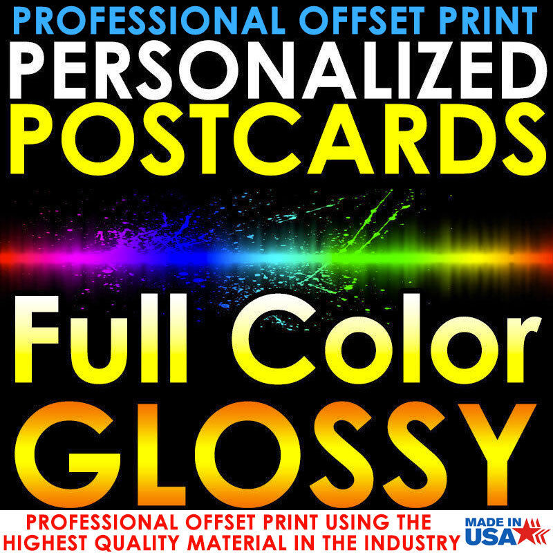 250 PERSONALIZED CUSTOM PRINTED 4X6 POSTCARDS FULL COLOR UV GLOSS PROFESSIONAL
