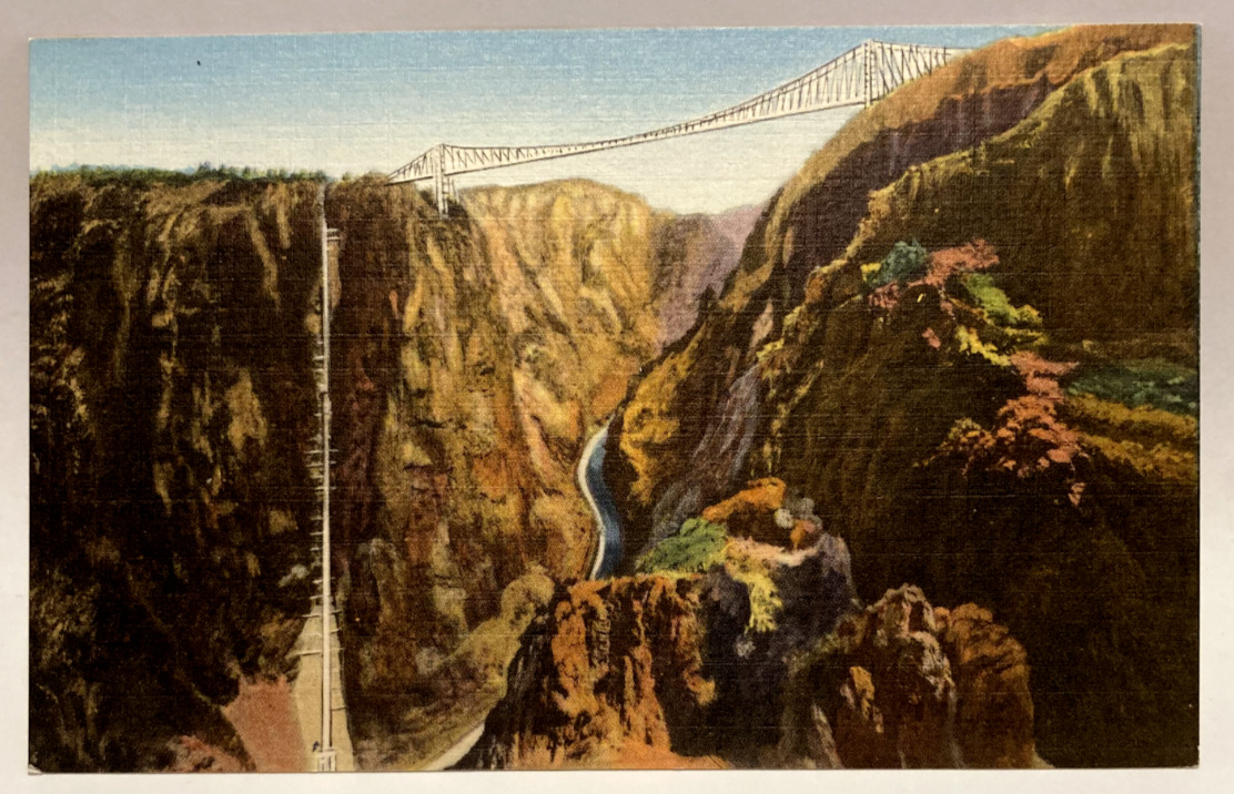 Panorama of the Royal Gorge, Colorado CO Vintage Linen Postcard