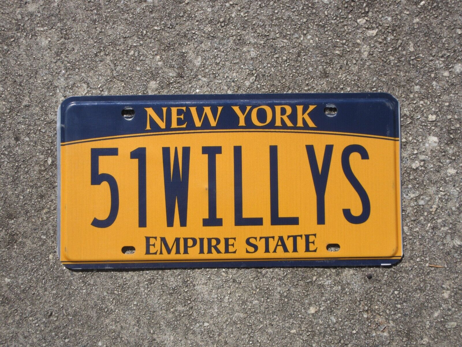 New York 51 Willys Vanity License Plate Jeep 1951 Willy CJ 3A Truck Jeepster NY