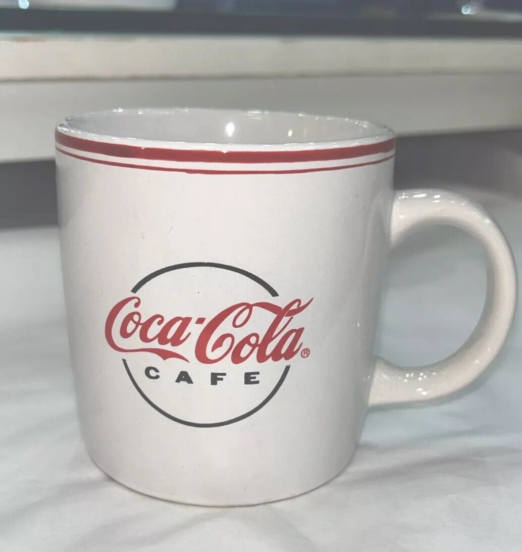 RETRO Coca-Cola CAFE Logo Coffee Mug Classic Red Black White Vintage By Gibson