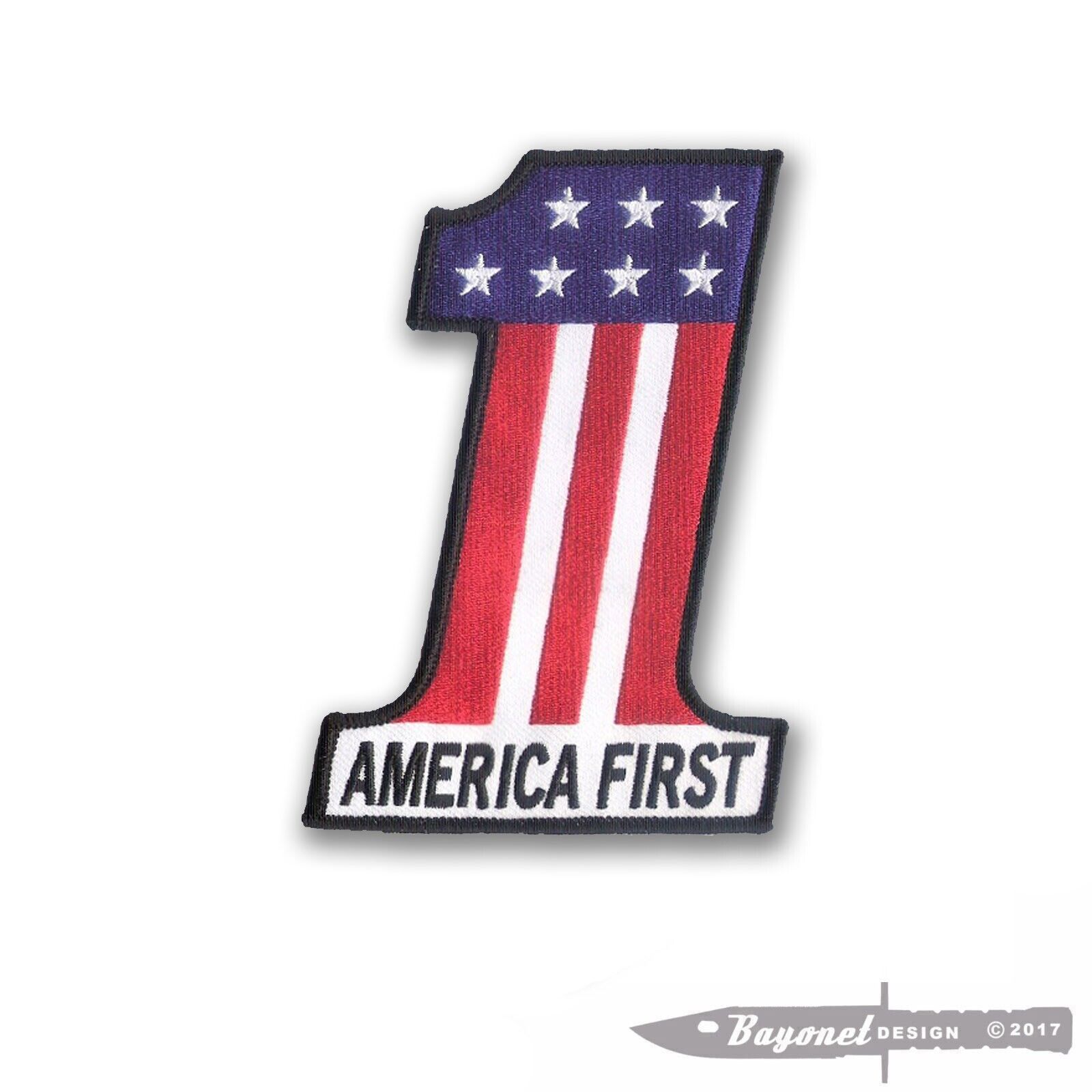 USA - America First - Embroidered Patch - We the People - Patriots - Wax Backing