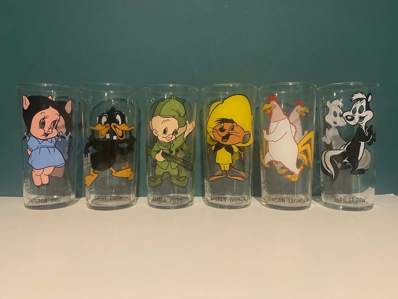 Looney Tunes Pepsi Warner Bros 1973 Lot Of 6 Glasses