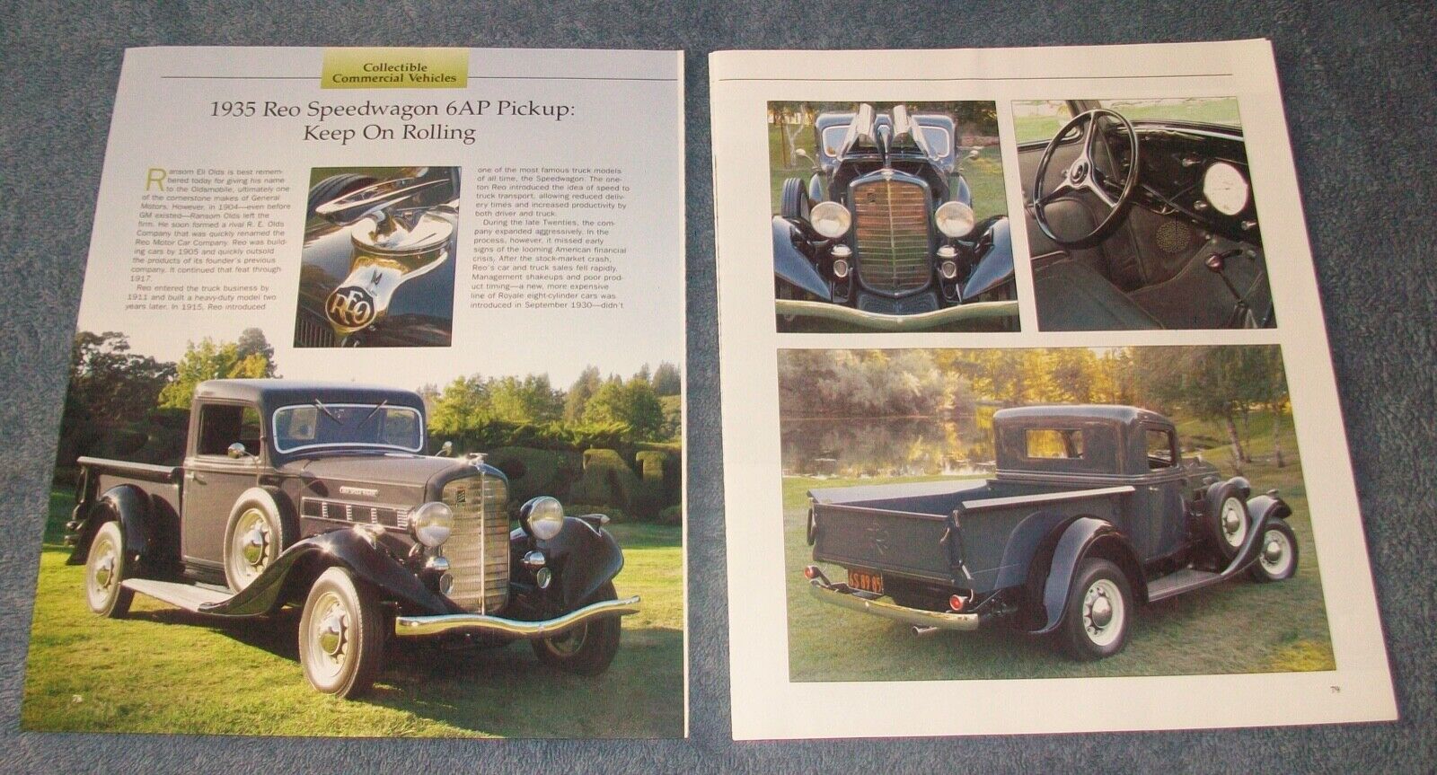 1935 Reo Speedwagon 6AP Pickup Truck History Info Article \