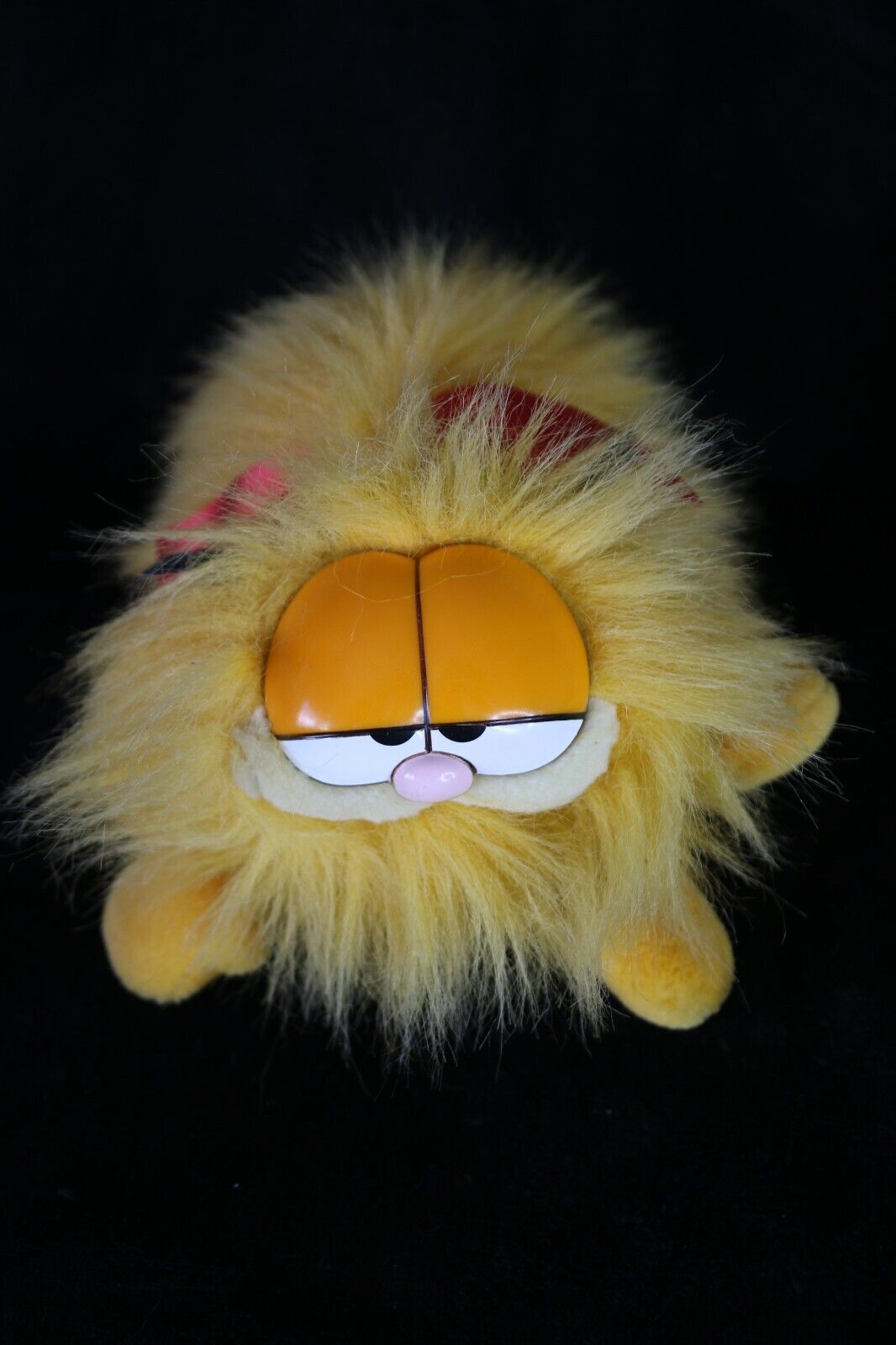 VTG Dakin Garfield Cat Fluffy Blow Dry Stuffed Animal Long Hair Plush Red Bow