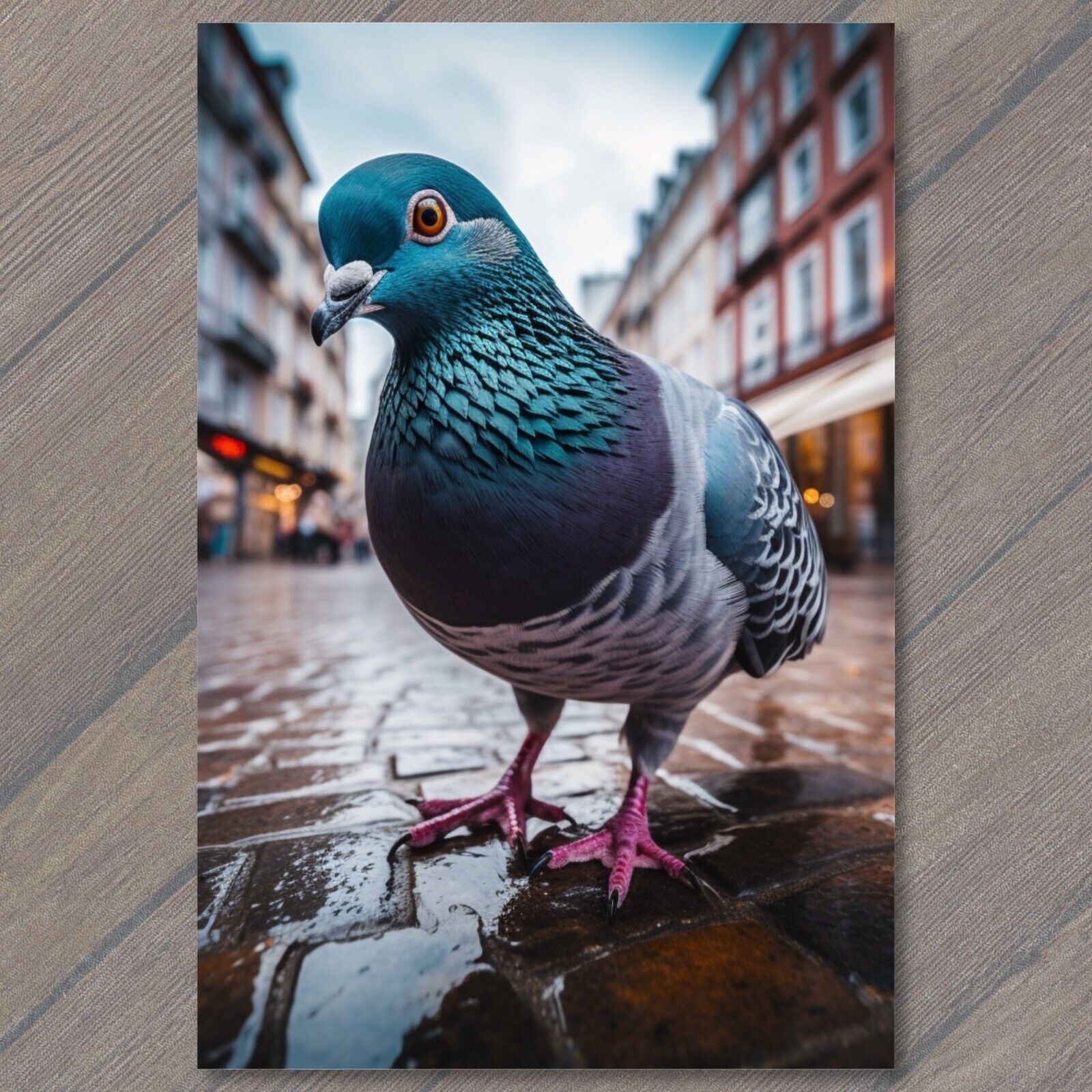 Postcard Urban Pigeon Elegance: City Charm in Close-Up 🕊️