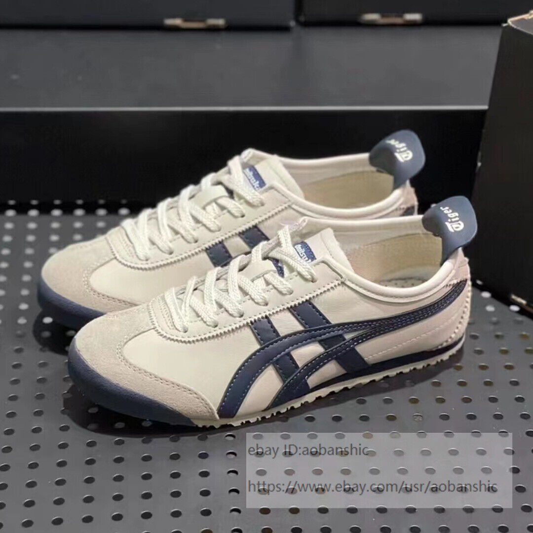 Onitsuka Tiger MEXICO 66 Sneakers DL408-1659 Beige Navy Blue Classic Unisex