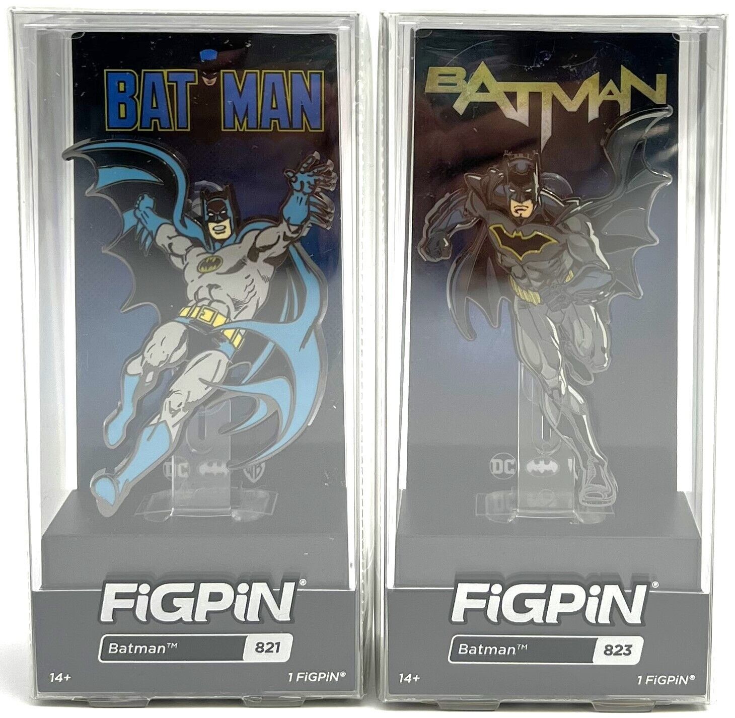 FiGPiN Batman Collectible Pins Batman #821 & Batman #823 Set of 2