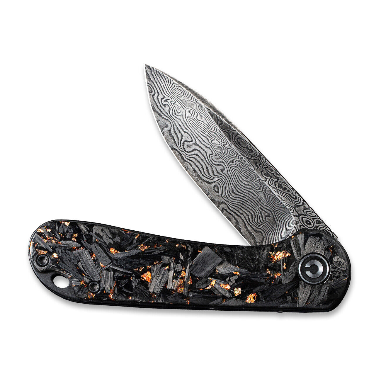 Civivi Knives Elementum C907C-DS3 Damascus Steel Carbon Fiber Copper Shred