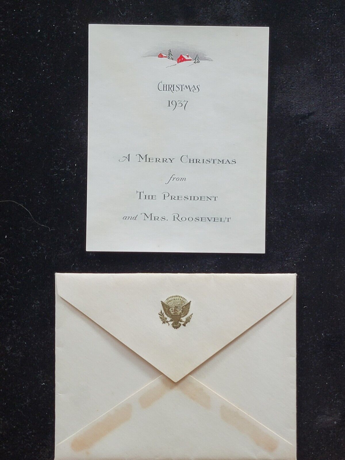 1937 President Franklin D. Roosevelt Official White House Christmas Card