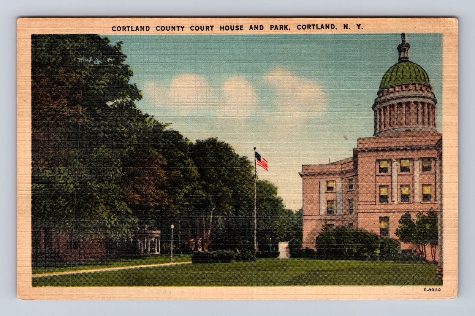 Cortland NY-New York, Cortland County Court House, Vintage c1950 Postcard