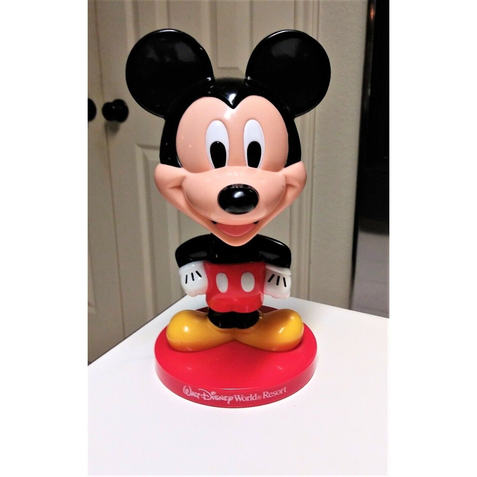Vintage Walt Disney World Resort Mickey Mouse Bobble Head Plastic 8” Souvenir