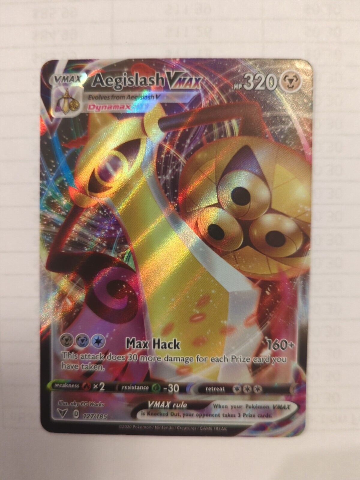 Aegislash VMAX 127/185 Vivid Voltage - Ultra Rare Holo Pokemon Card, 0401#147