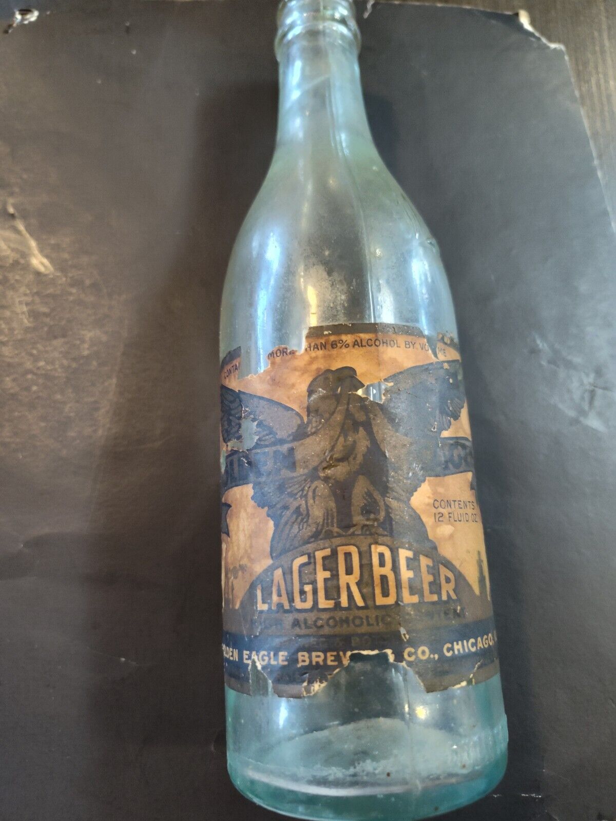 Golden Eagle Lager Beer Bottle Westside Brewery Co Chicago ill Pre Pro 