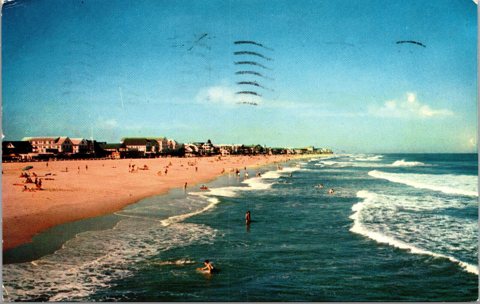 Vtg 1960s Ocean City Maryland MD Beach Scene Chrome Postcard