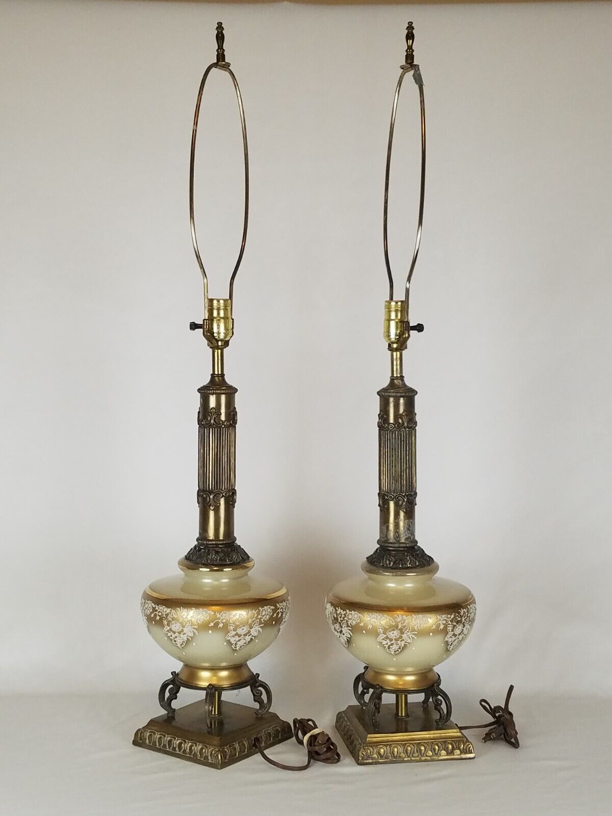 vintage lamps matching pair