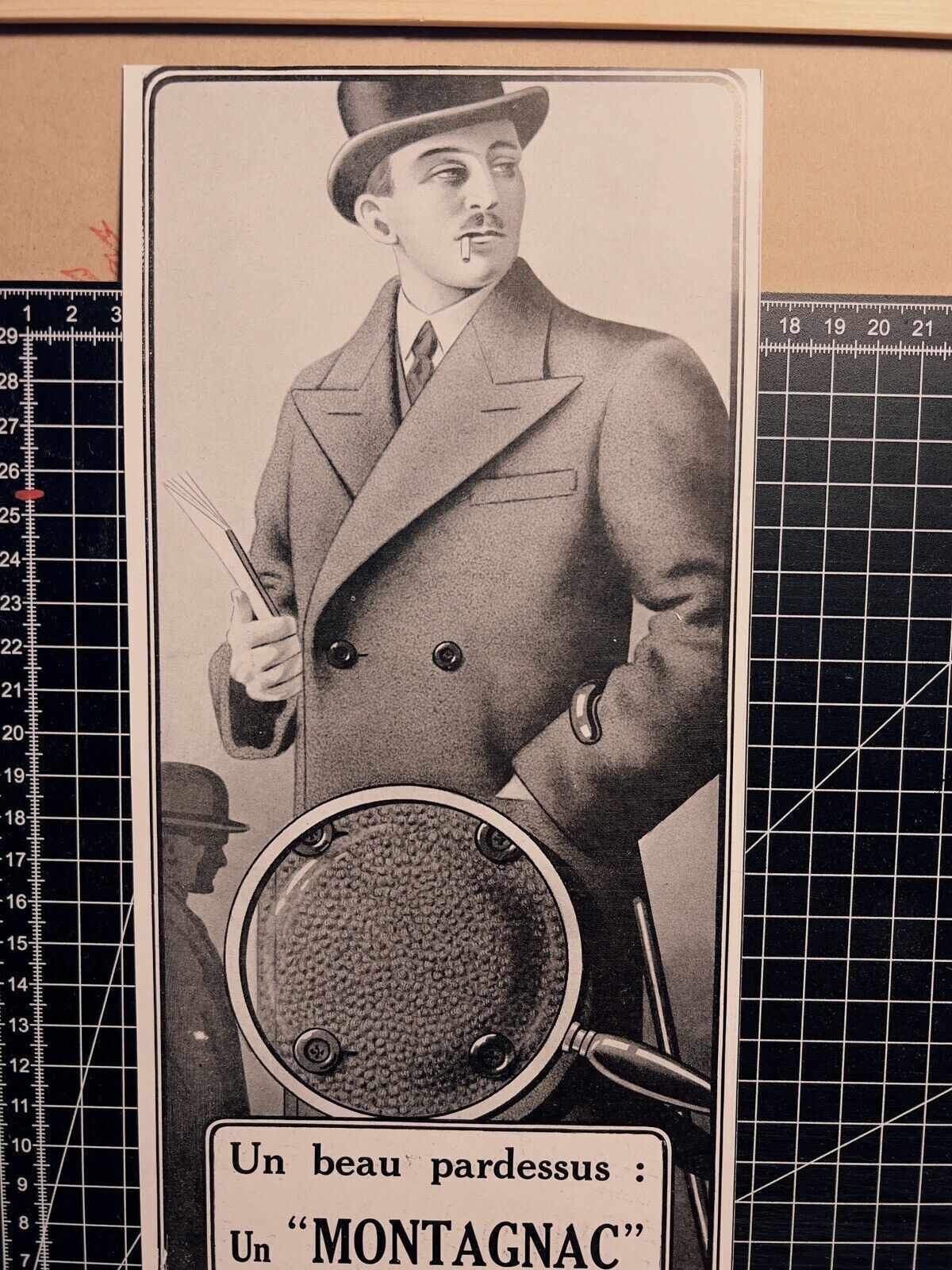 MEN'S FASHION ADVERTISING COATS VINTAGE FRANCE 1925 ORIGINAL ADVERTISING POSTER
