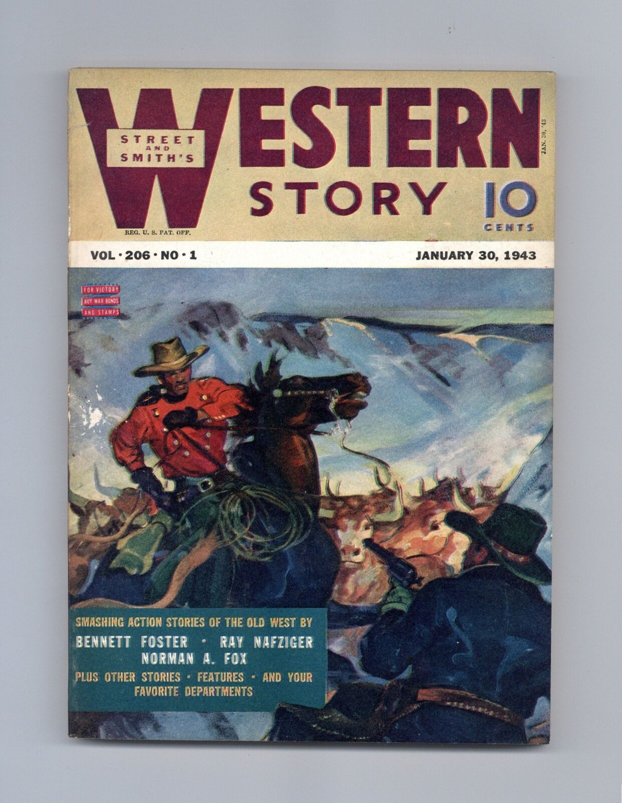 Western Story Magazine Pulp 1st Series Jan 30 1943 Vol. 206 #1 FN