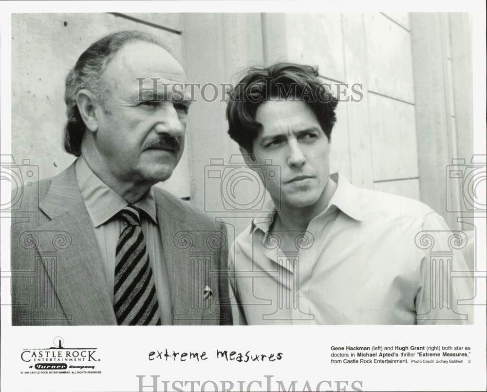 1996 Press Photo Actors Gene Hackman, Hugh Grant in \