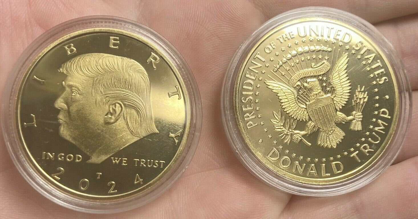 2024 Donald Trump President Gold Coin IN GOD WE TRUST Coins 1 PC SET