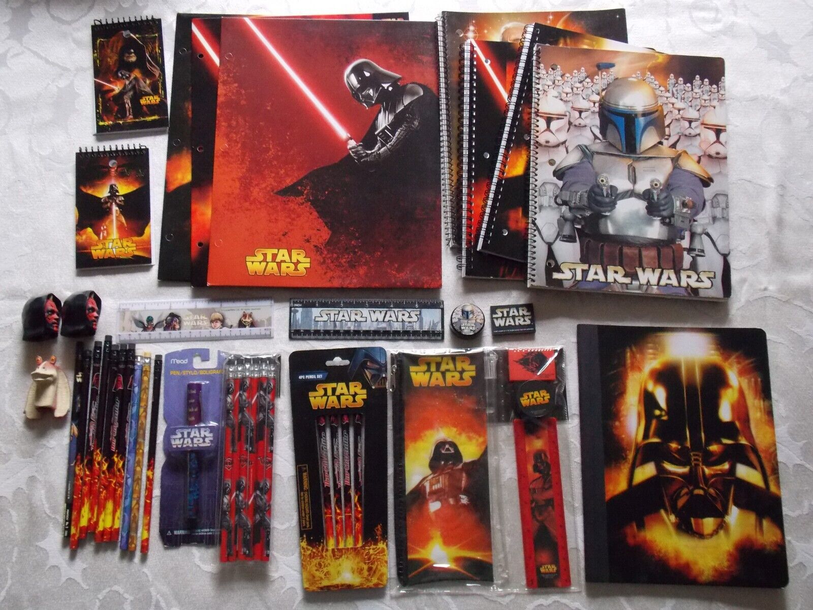 Star Wars folders, eraser, pencils, notebooks, pen & more school supplies lot