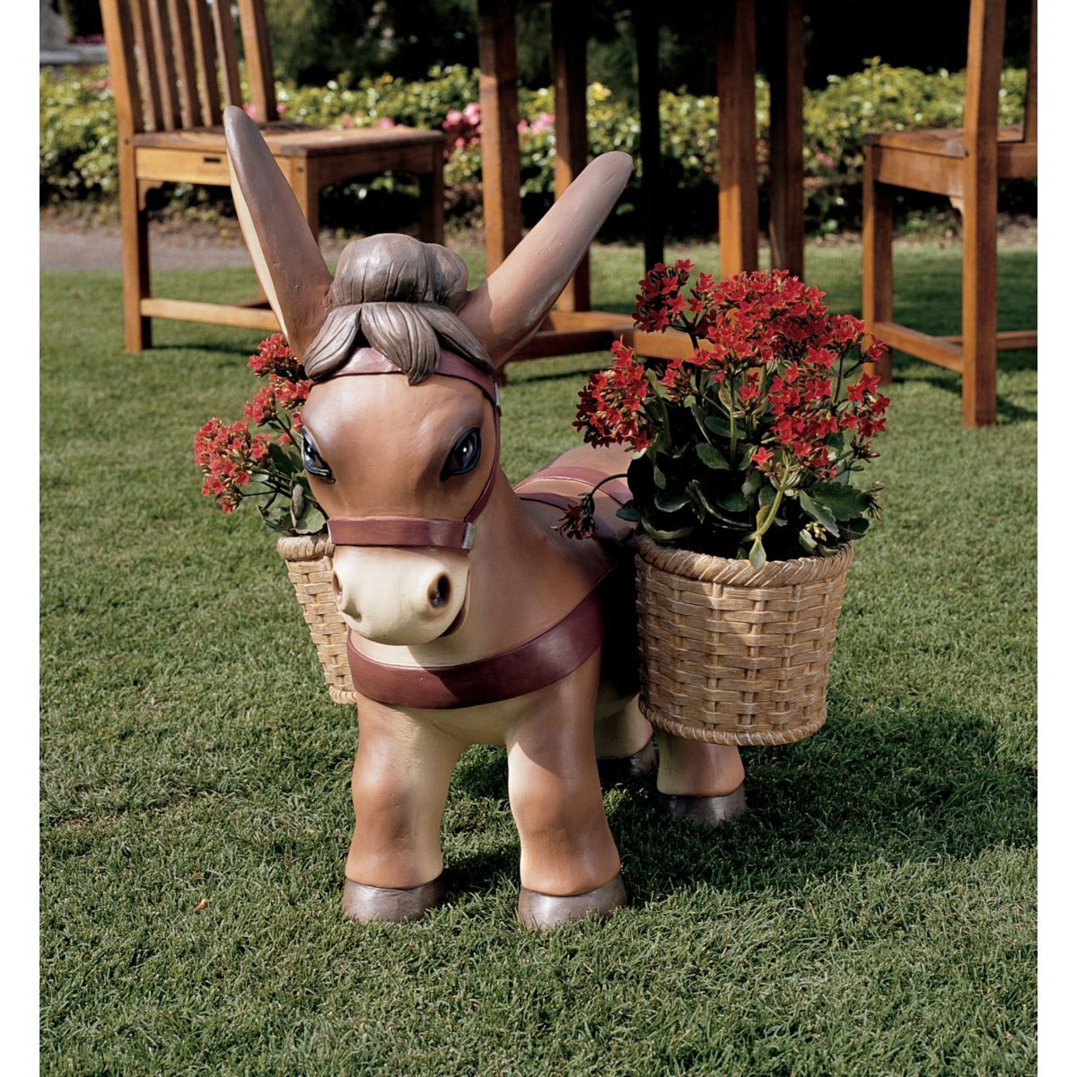 Diego the Donkey Designer Flower Pot Basket Planters Yard Garden Animal Display