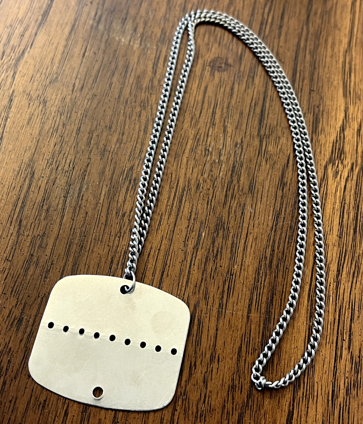 French Army Issued Dog Tag & Chain Unused VTG 1960s Original 14\