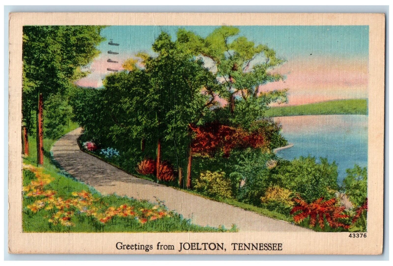 1948 Greetings From Joelton Tree Lake Scene Tennessee TE Posted Vintage Postcard