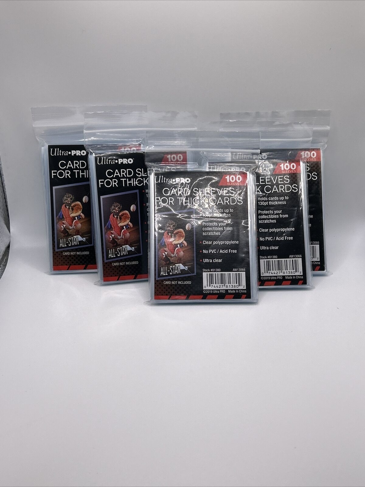 Ultra Pro THICK Card Soft Sleeves 5 Packs of 100 for THICK Sized Cards = 500