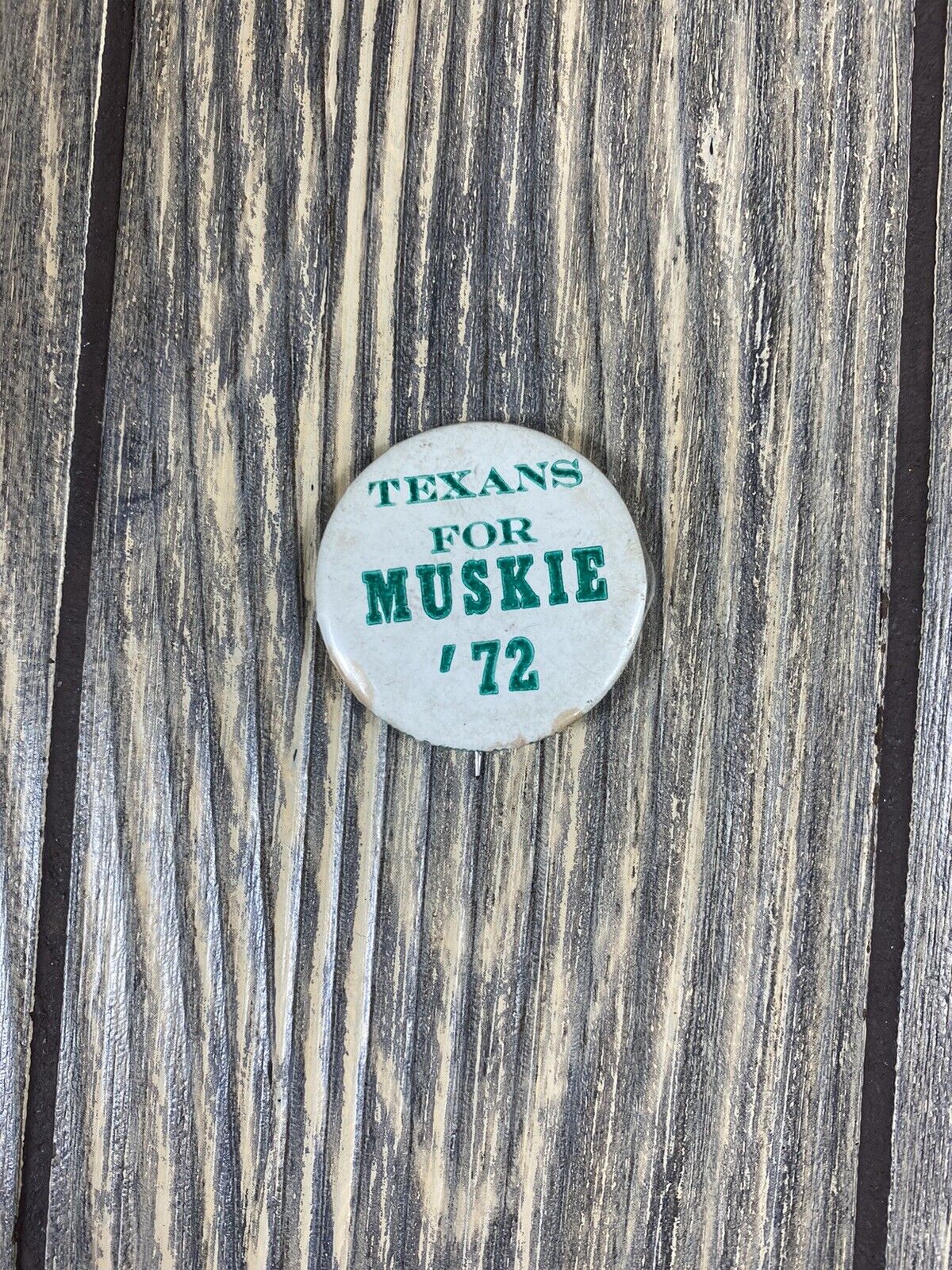 Vintage 1.25” Texans for Muskie ‘72 Political Pin Button M