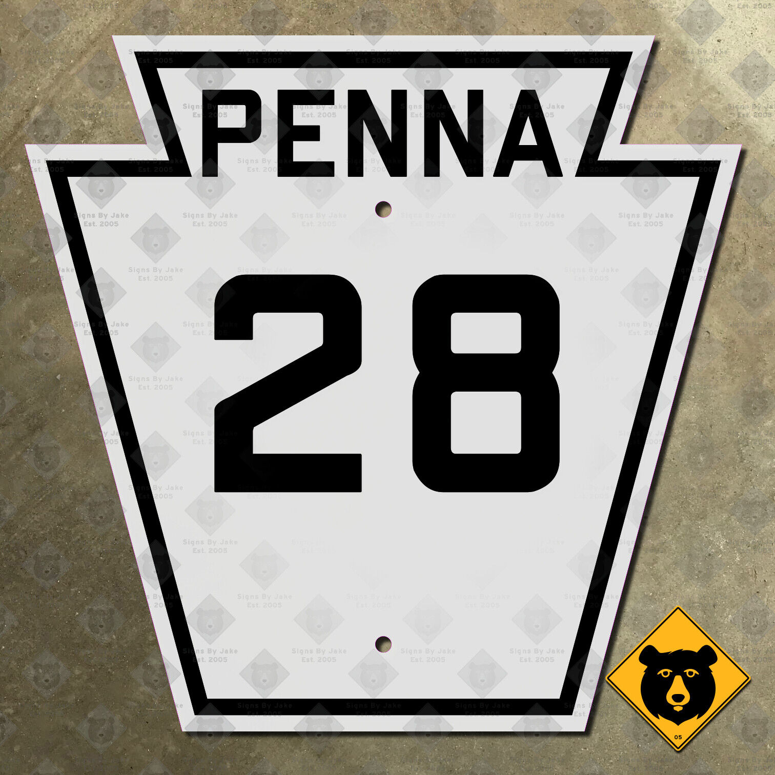 Pennsylvania Route 28 highway road sign Pittsburgh Etna Millvale 16x16