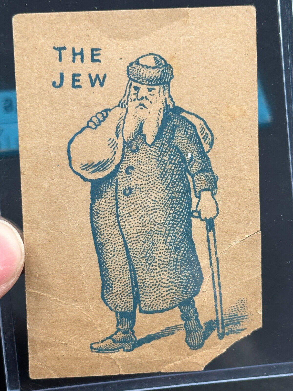 VERY RARE 1910's Jewish Man Trade Card cartoon illustration