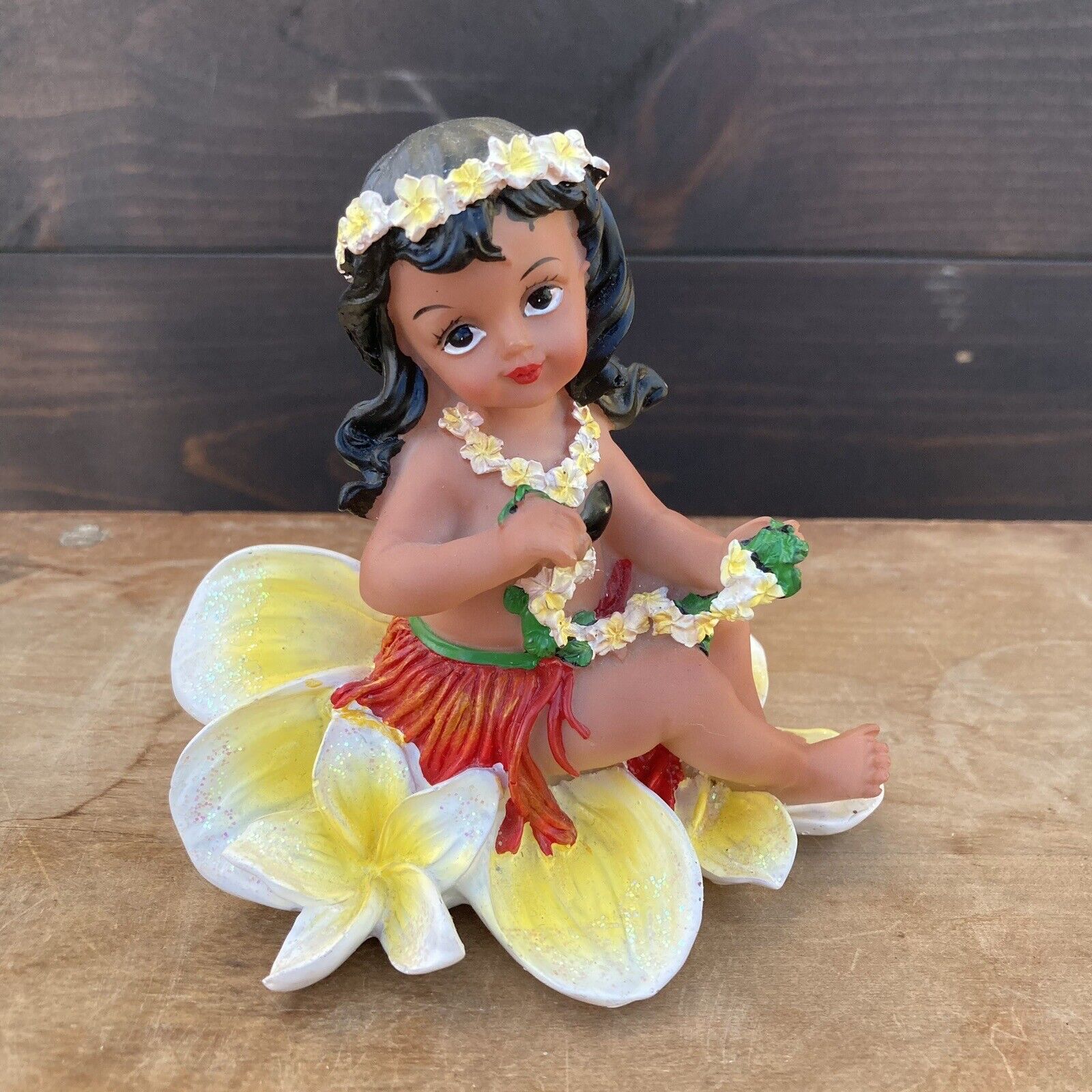 Chiefly co figurine Hula girl hibiscus Luau tiki vintage Hawaiian Mahalo Vintage