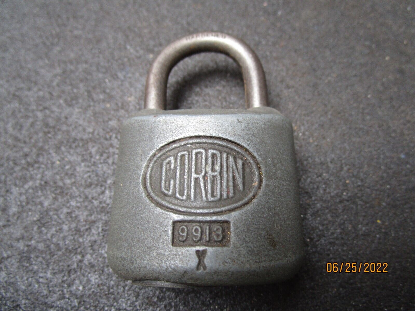Old Vtg Corbin 9913 Locking Padlock Lock No Key Made In USA