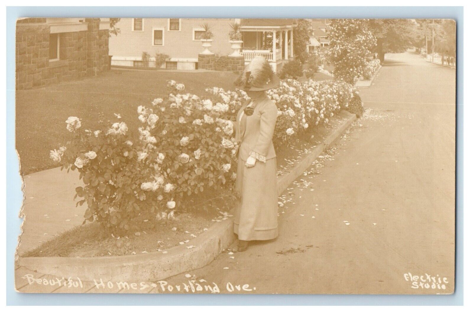 c1910's Beautiful Homes Rose Garden Portland Oregon OR PPC Photo Postcard
