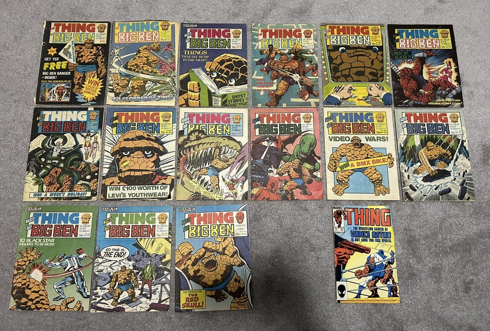 The Thing is Big Ben UK Weekly Comics Issues 2-18 (1984) Message me to pick #