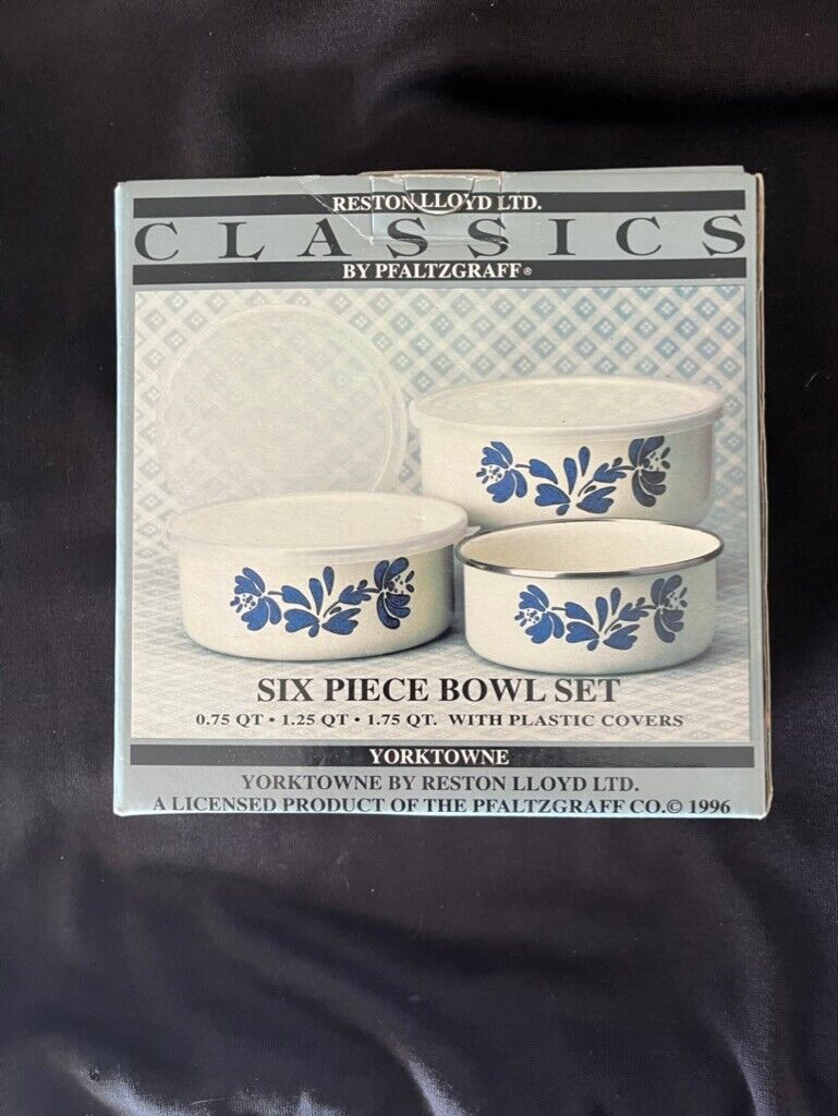 Pfaltzgraff Yorktowne 3 bowls, 3 lids, 6 piece total set Reston Lloyd Classics