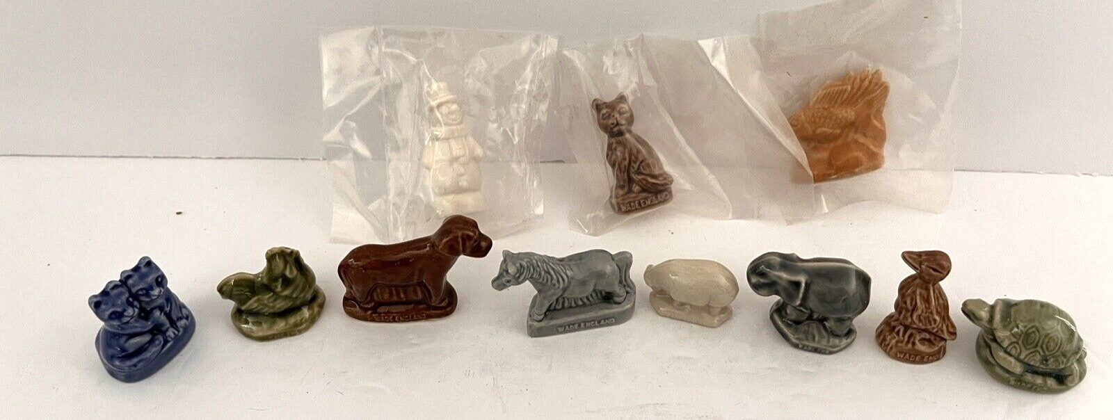 Vintage Wade England Whimsies Lot of 11 Assorted Animals Embossed Wade