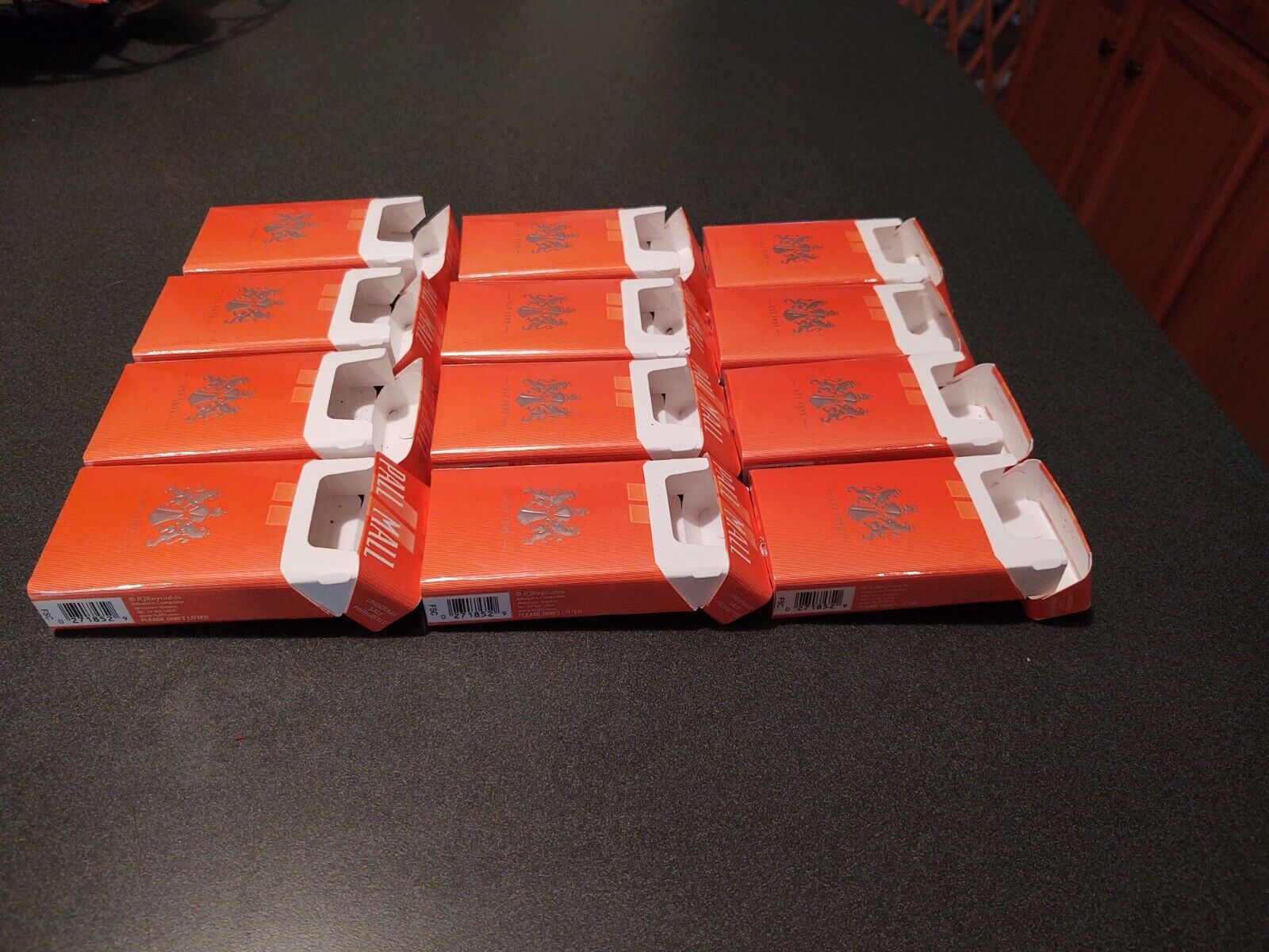 LOT OF 50 PCS. EMPTY PALL MALL ORANGE 100s CIGARETTE BOXES. CRAFTING, REUSE.