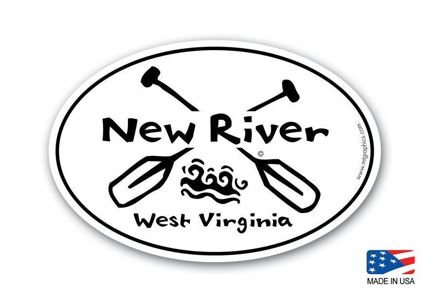 New RIver Crossed Paddle Sticker