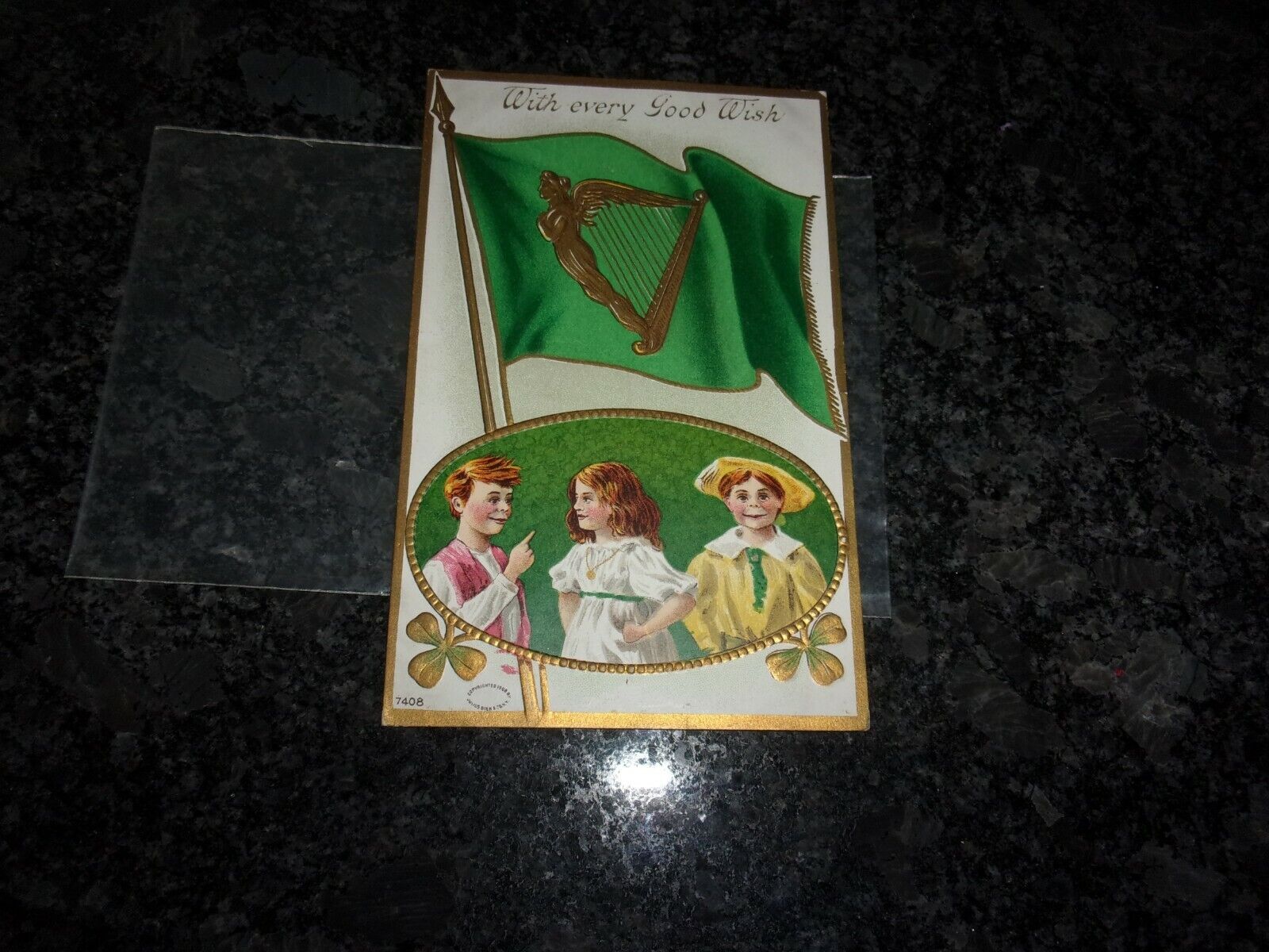 VINTAGE POSTCARD - ST PATRICK\'S DAY -  WITH EVERY GOOD WISH - EMBOSSED