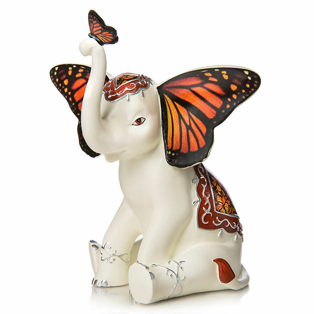 The Hamilton Collection Magical Monarch Butterfly and Elephant Figurine
