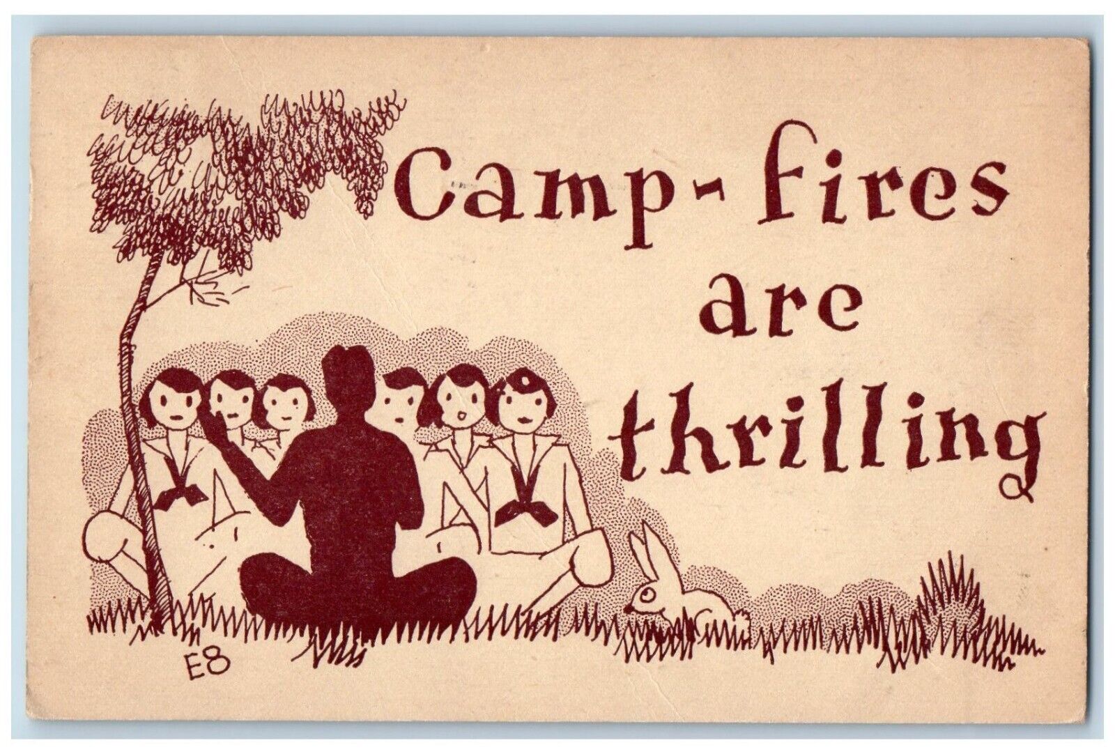 Duluth Minnesota MN Postcard Girls Scouts Camp Fires Are Thrilling 1932 Vintage