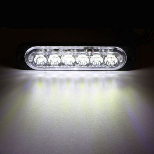 2X Side Strobe Marker Lights Car Truck 6 LED Amber Flash Emergency Signal Bulbs