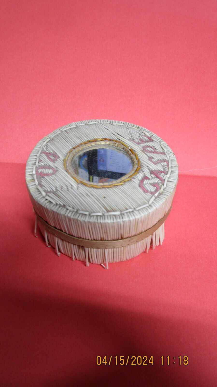 antique porcupine quill box Gasper Pa Quebec Mfg