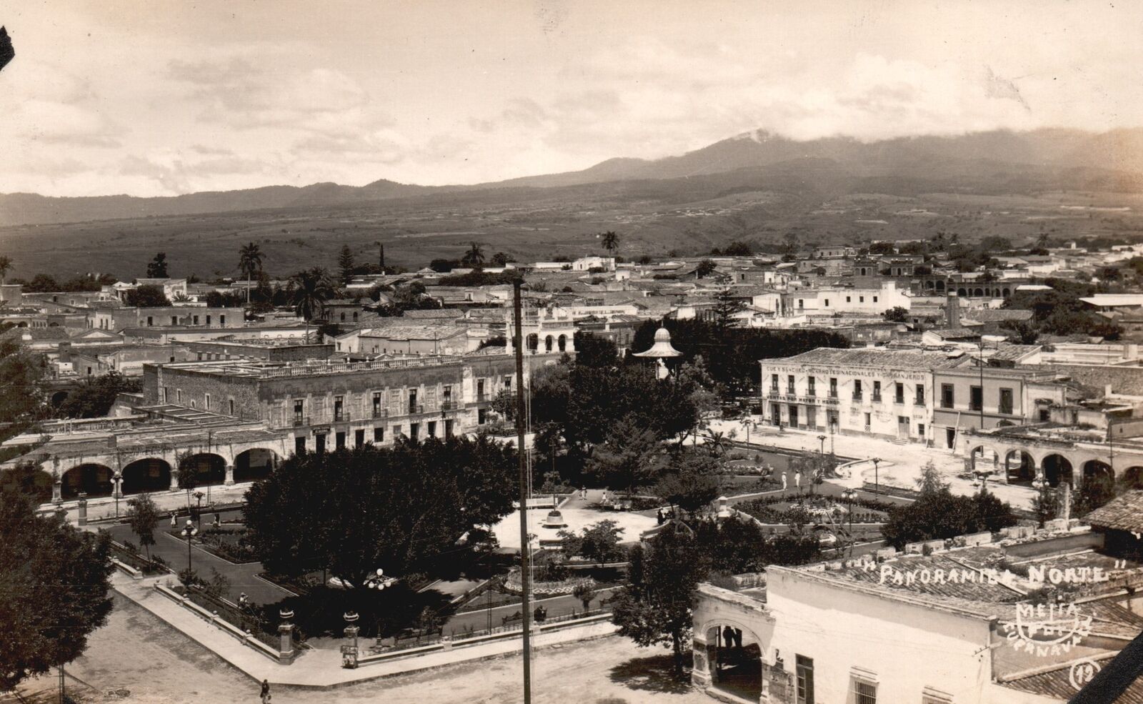 Postcard 1910's Panorama Norte Buildings Park Cuernavaca Morelos Mexico MX RPPC