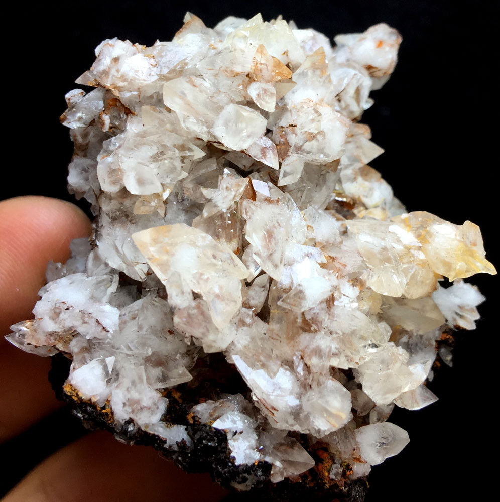 60g Natural Rare Dovetail Twins Calcite Crystal Cluster Limonite,Wenshan E743