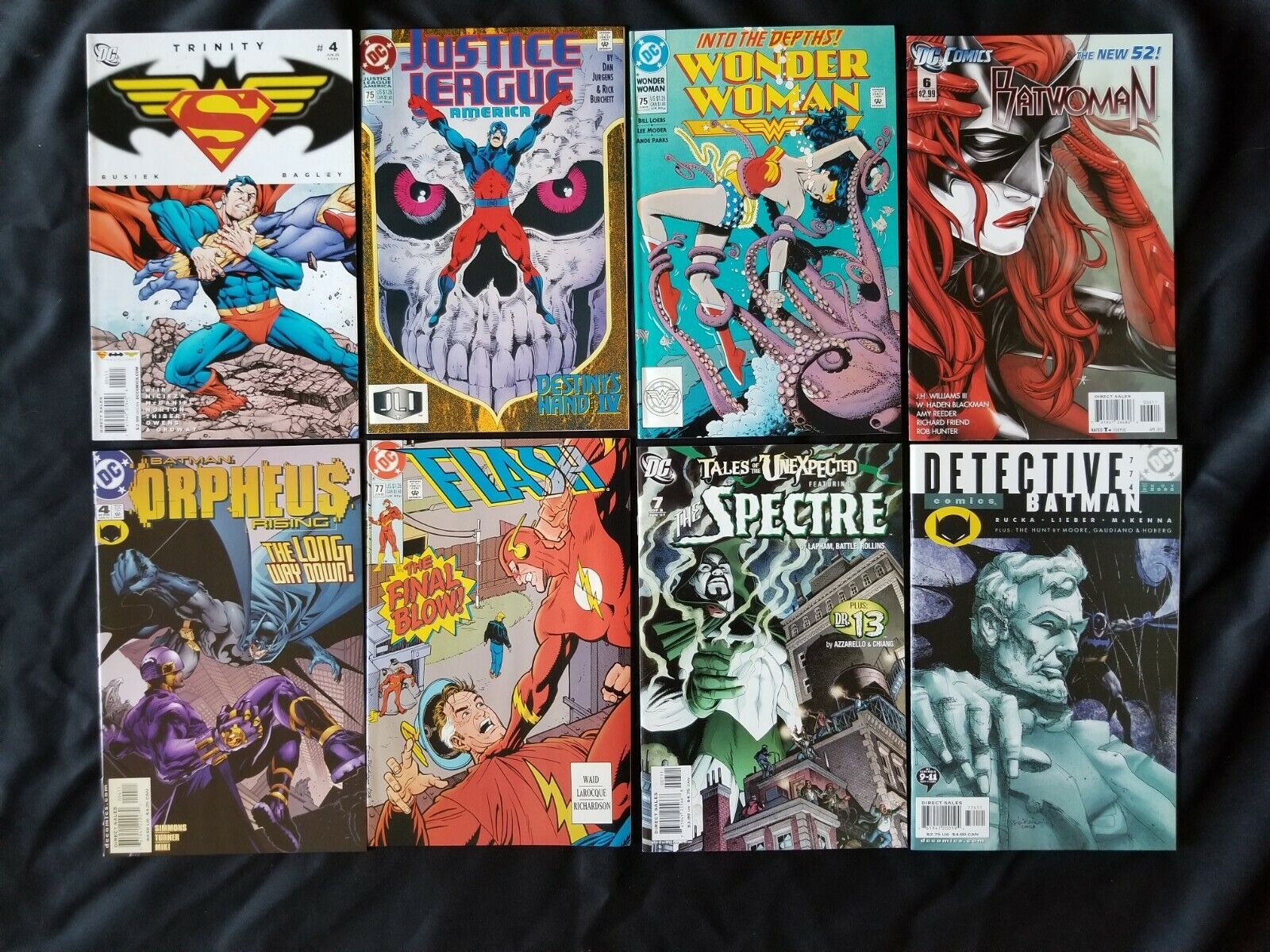 8 DC COMIC BOOKS Wonder Woman  Justice League of America #75 Flash #77  Spectre 