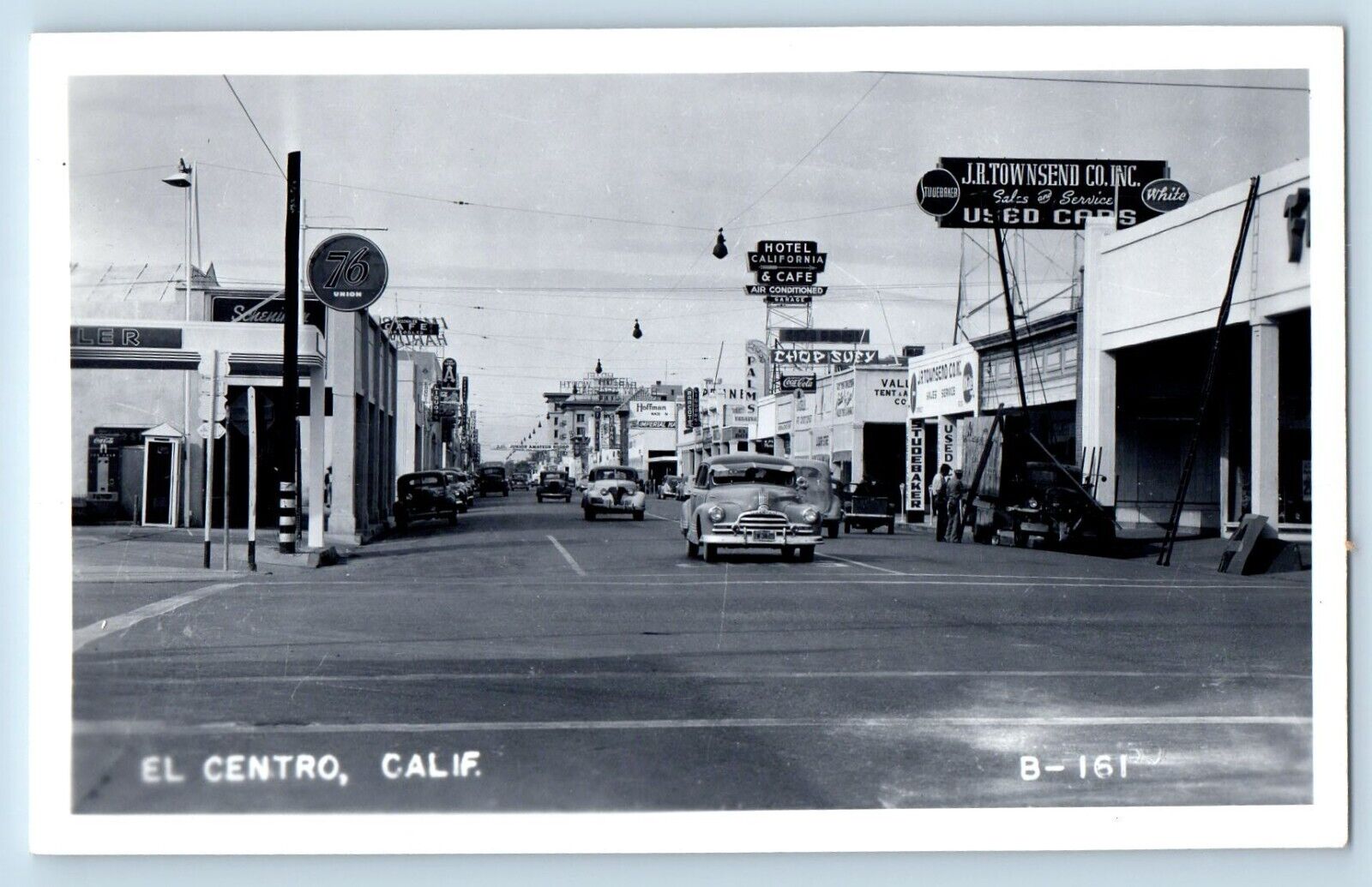 c1950's Coca Cola 76 Gas Station Studebaker El Centro CA RPPC Photo Postcard