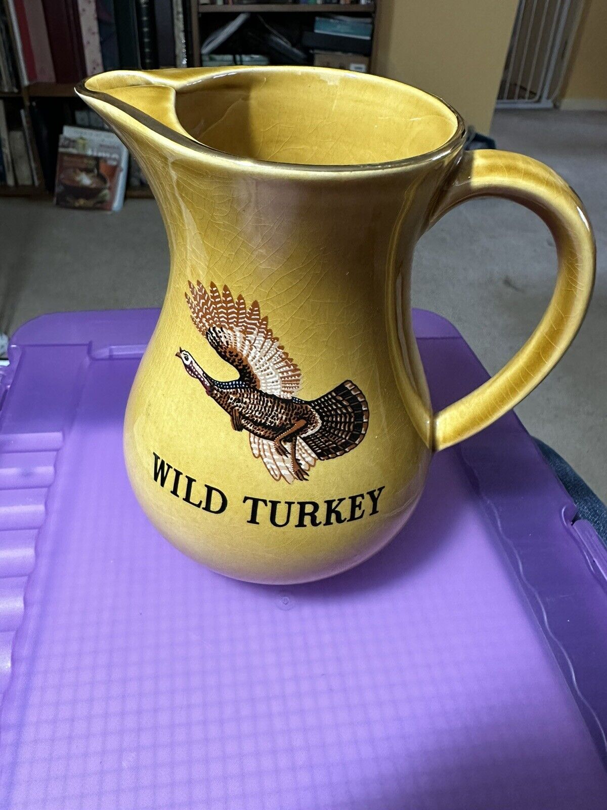 Vintage Wild Turkey Bourbon Whiskey Ceramic Bar Pitcher