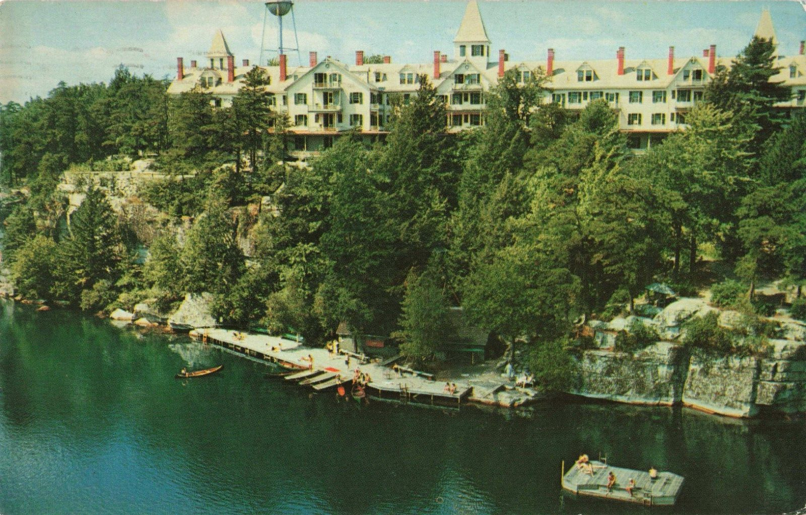 Lake Minnewaska New York, Swimming & Canoeing, Vintage Postcard